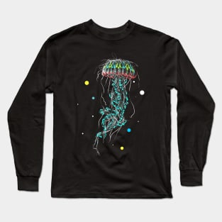 Scribble Glow JellyFish Long Sleeve T-Shirt